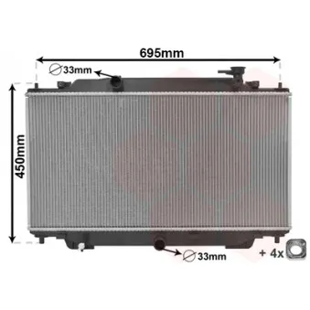 Radiateur, refroidissement du moteur VAN WEZEL 27012703