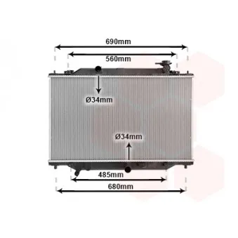Radiateur, refroidissement du moteur VAN WEZEL 27012704