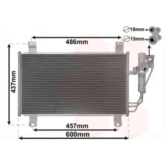 Condenseur, climatisation VAN WEZEL 27015701