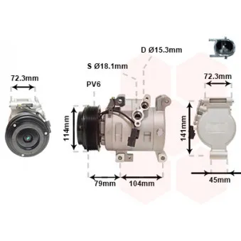 Compresseur, climatisation VAN WEZEL 2701K702