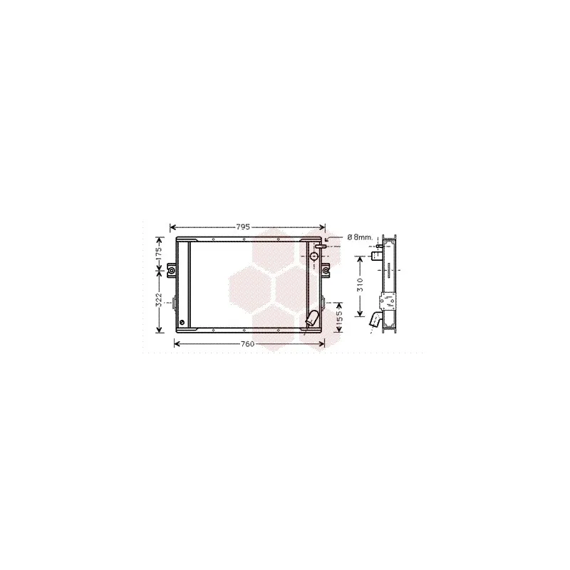 Radiateur, refroidissement du moteur VAN WEZEL 28002023