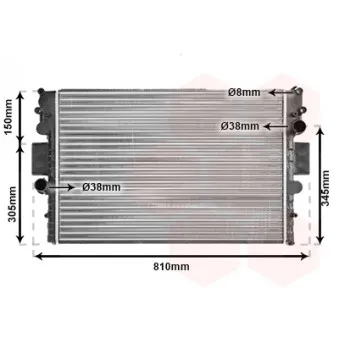 Radiateur, refroidissement du moteur VAN WEZEL 28002056