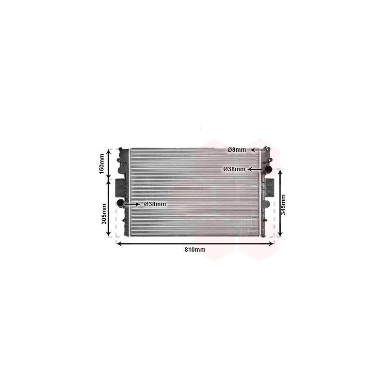 Radiateur, refroidissement du moteur VAN WEZEL 28002056