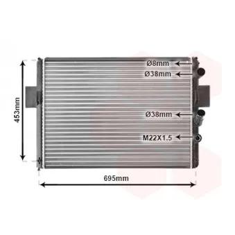 Radiateur, refroidissement du moteur VAN WEZEL 28002061
