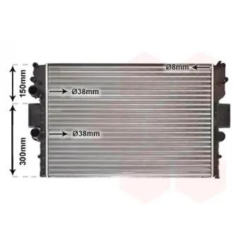 Radiateur, refroidissement du moteur VAN WEZEL 28002087
