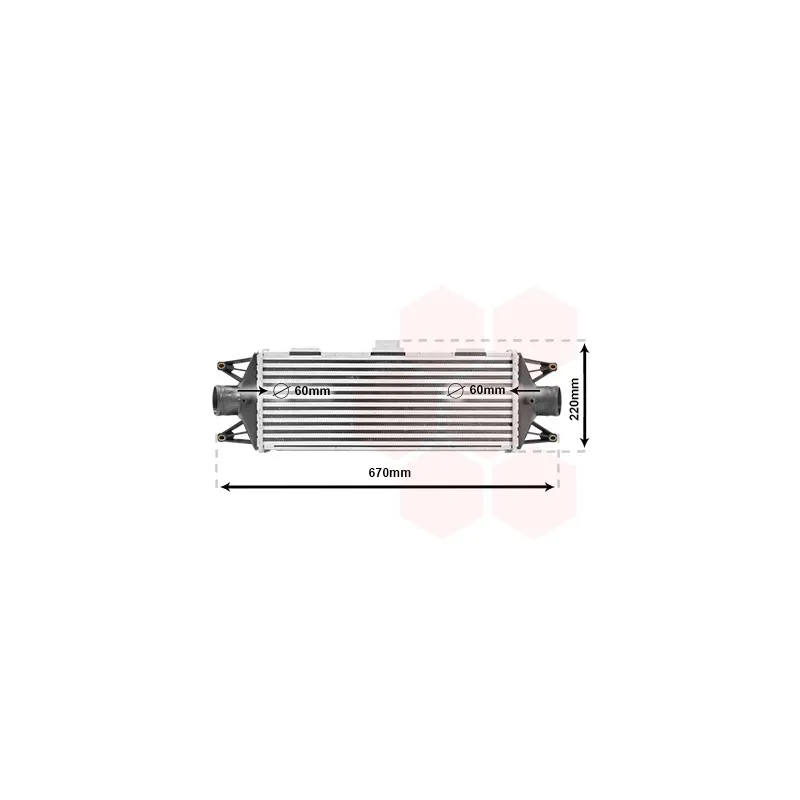 Intercooler, échangeur VAN WEZEL 28004045