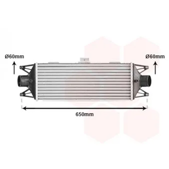 Intercooler, échangeur VAN WEZEL 28004099