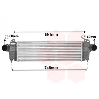 Intercooler, échangeur VAN WEZEL 28004129