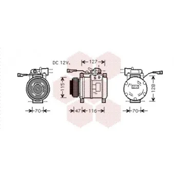 Compresseur, climatisation VAN WEZEL 2800K076