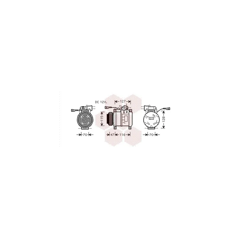 Compresseur, climatisation VAN WEZEL 2800K076