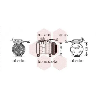 Compresseur, climatisation VAN WEZEL 2800K077