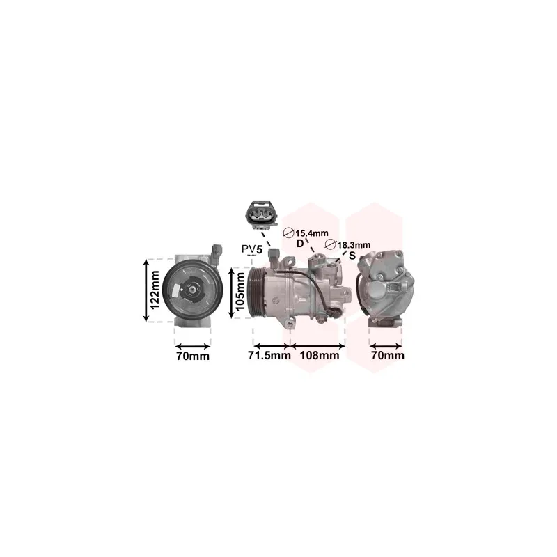 Compresseur, climatisation VAN WEZEL 2900K008