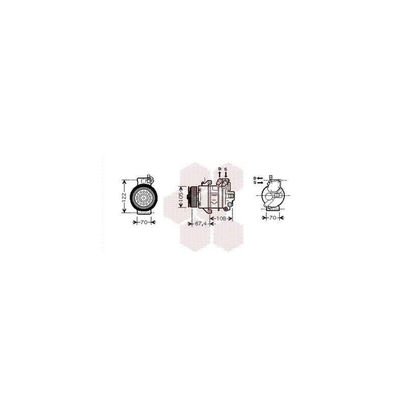 Compresseur, climatisation VAN WEZEL 2900K009