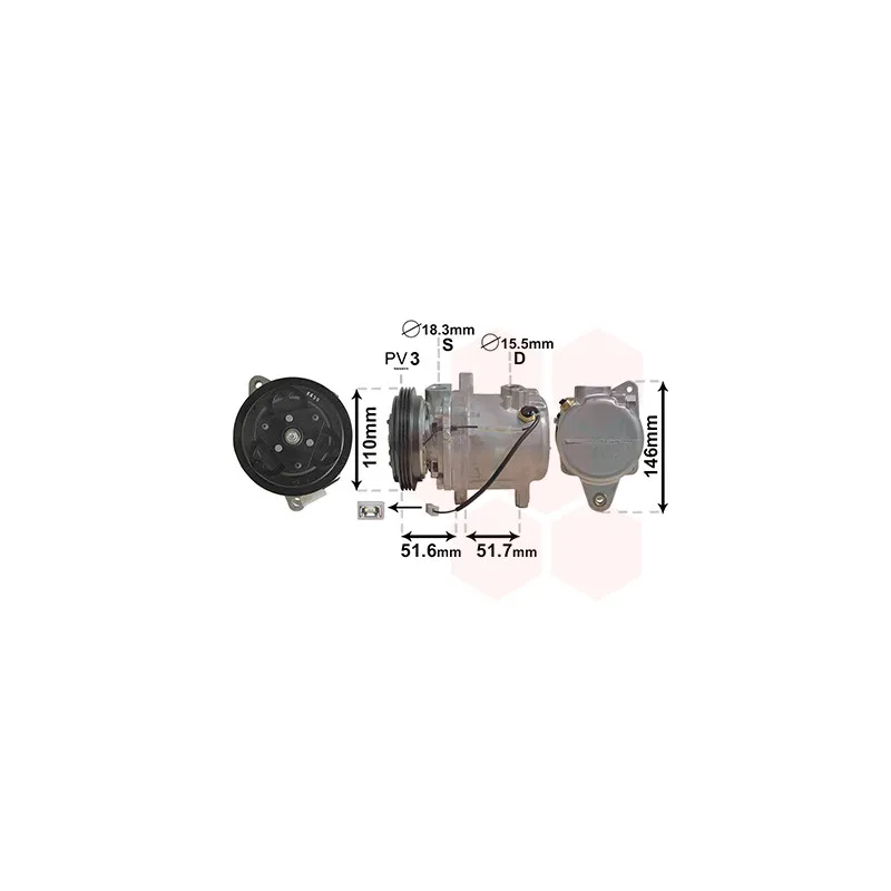 Compresseur, climatisation VAN WEZEL 2901K157