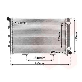 Radiateur, refroidissement du moteur VAN WEZEL 30002061