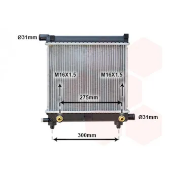 Radiateur, refroidissement du moteur VAN WEZEL 30002064