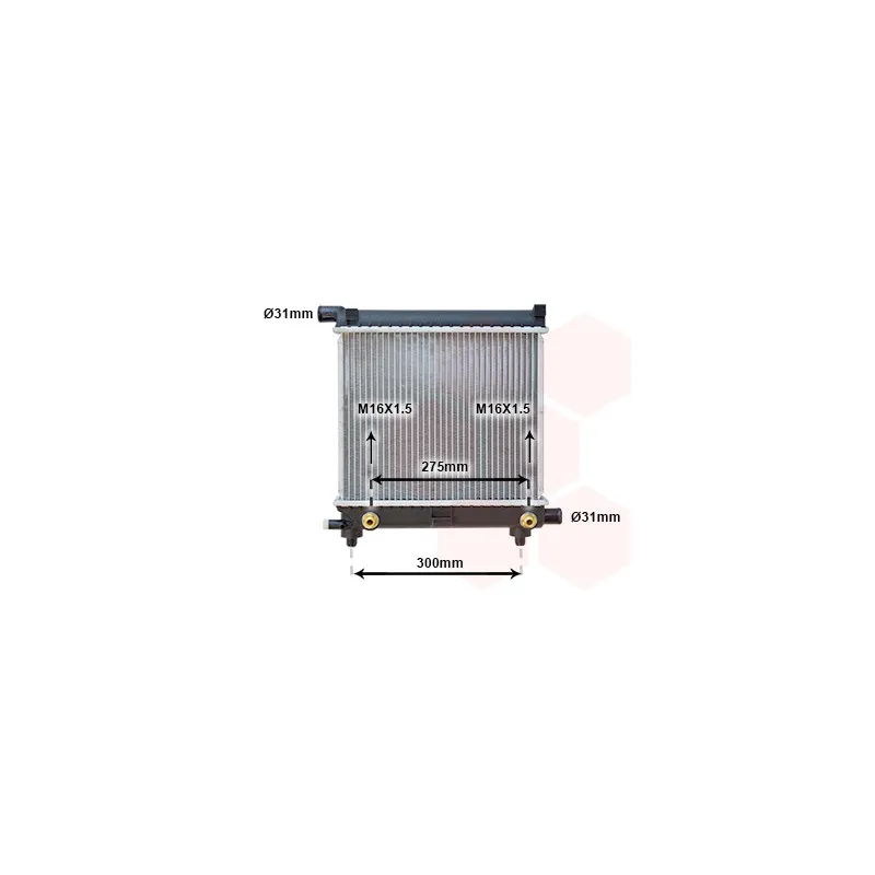 Radiateur, refroidissement du moteur VAN WEZEL 30002064