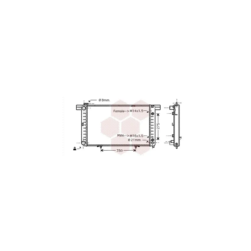 Radiateur, refroidissement du moteur VAN WEZEL 30002120