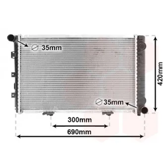 Radiateur, refroidissement du moteur VAN WEZEL 30002211