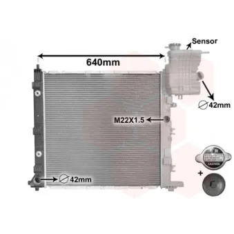 Radiateur, refroidissement du moteur VAN WEZEL 30002216
