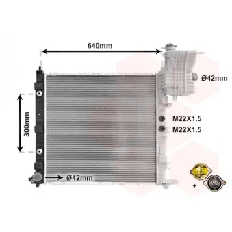 Radiateur, refroidissement du moteur VAN WEZEL 30002243