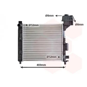 Radiateur, refroidissement du moteur VAN WEZEL 30002247