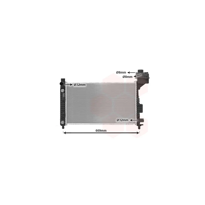 Radiateur, refroidissement du moteur VAN WEZEL 30002248