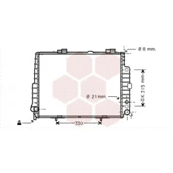 Radiateur, refroidissement du moteur VAN WEZEL 30002304