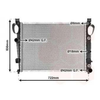 Radiateur, refroidissement du moteur VAN WEZEL 30002306