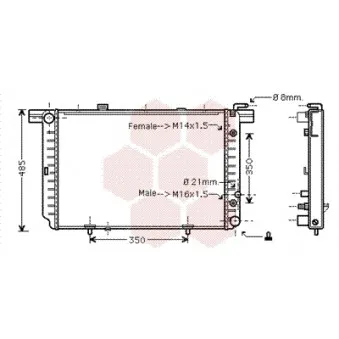 Radiateur, refroidissement du moteur VAN WEZEL 30002340