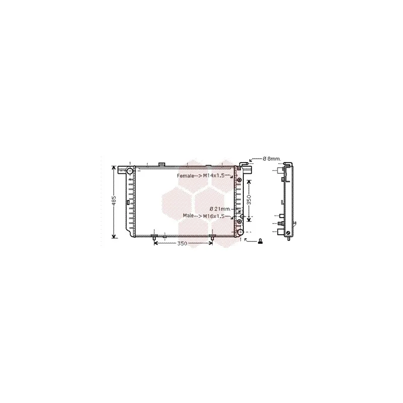 Radiateur, refroidissement du moteur VAN WEZEL 30002340