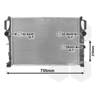 Radiateur, refroidissement du moteur VAN WEZEL 30002341