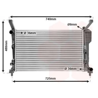 Radiateur, refroidissement du moteur VAN WEZEL 30002363