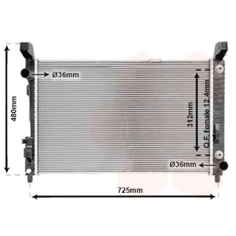 Radiateur, refroidissement du moteur VAN WEZEL 30002364