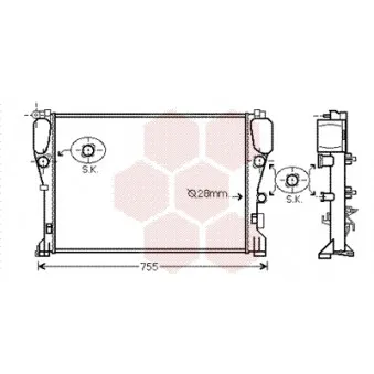 Radiateur, refroidissement du moteur VAN WEZEL