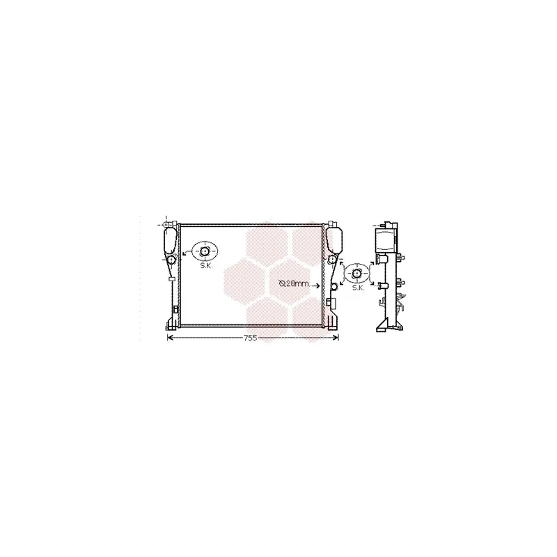 Radiateur, refroidissement du moteur VAN WEZEL 30002468