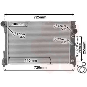 Radiateur, refroidissement du moteur VAN WEZEL 30002475