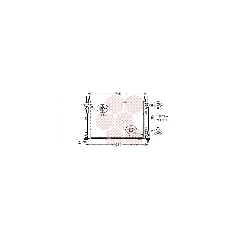 Radiateur, refroidissement du moteur VAN WEZEL 30002478