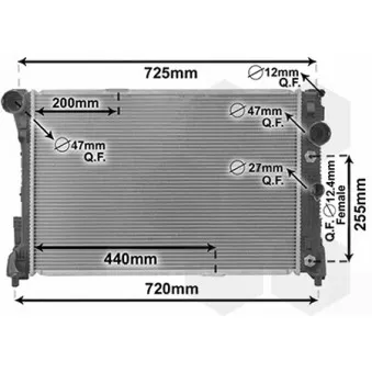 Radiateur, refroidissement du moteur VAN WEZEL 30002546
