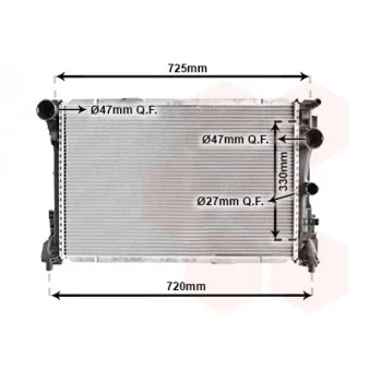 Radiateur, refroidissement du moteur VAN WEZEL 30002575