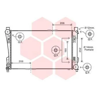 Radiateur, refroidissement du moteur VAN WEZEL 30002589