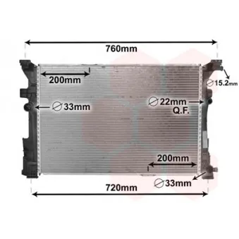 Radiateur, refroidissement du moteur VAN WEZEL 30002652