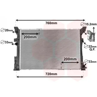Radiateur, refroidissement du moteur VAN WEZEL 30002654
