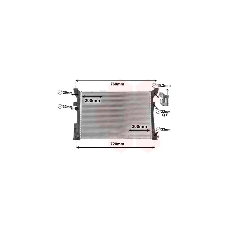 Radiateur, refroidissement du moteur VAN WEZEL 30002654