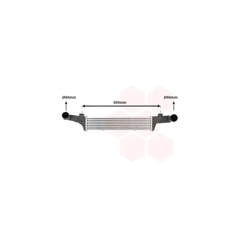 Intercooler, échangeur VAN WEZEL 30004224