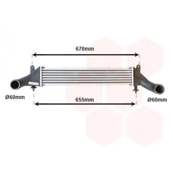 Intercooler, échangeur VAN WEZEL 30004260