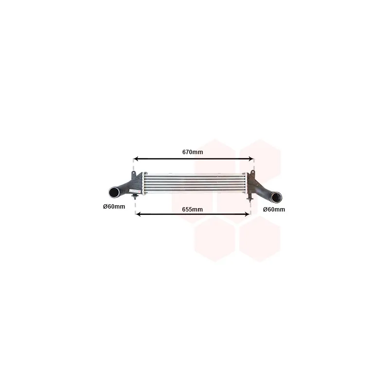 Intercooler, échangeur VAN WEZEL 30004260