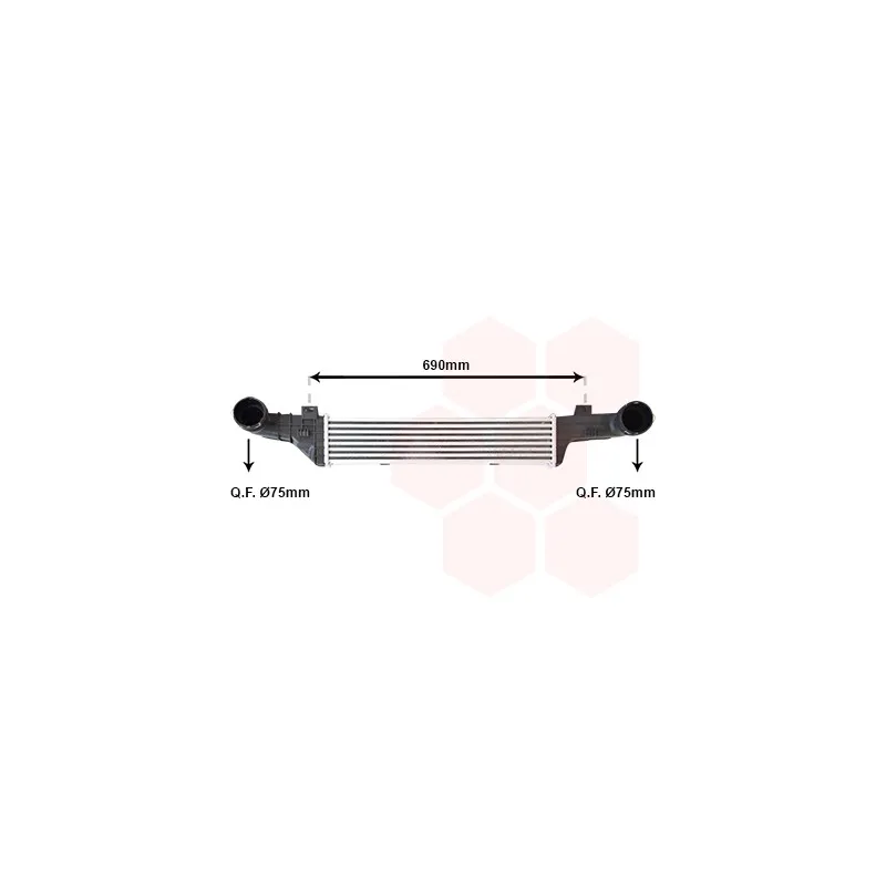Intercooler, échangeur VAN WEZEL 30004296