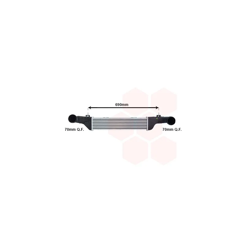 Intercooler, échangeur VAN WEZEL 30004315