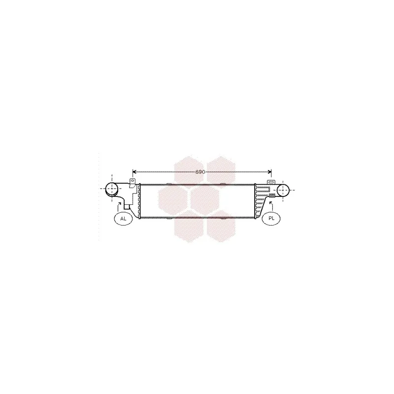 Intercooler, échangeur VAN WEZEL 30004320